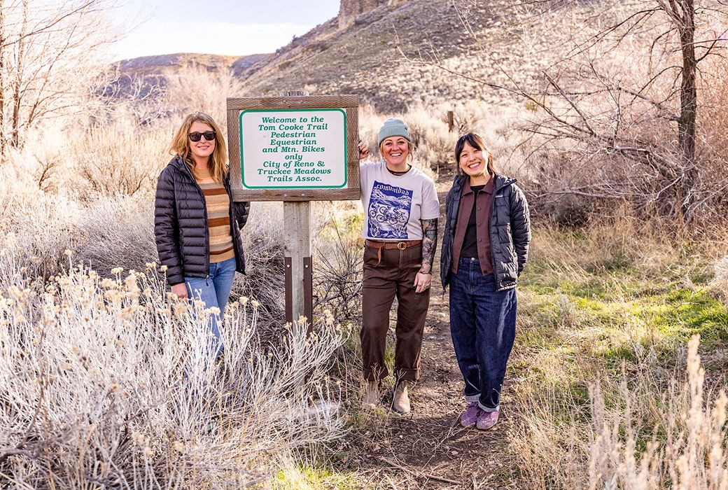 Three women at trailhead