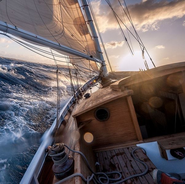 Boat sailing in the sea
