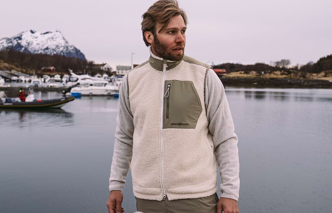 Craster Fleece Gilet - Off White/Kelp