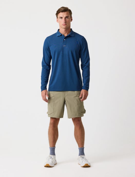 Men's Dri-Fast LS Polo - Thunder Blue