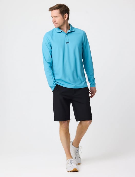 Men's Dri-Fast LS Polo - Caribbean Sea
