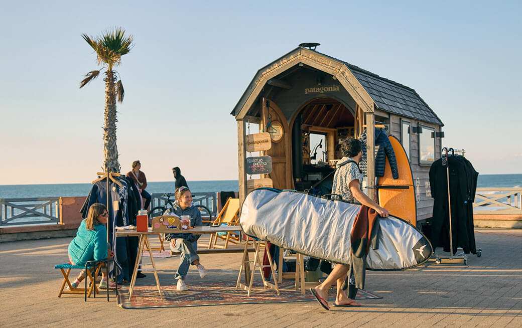 People relaxing by the water