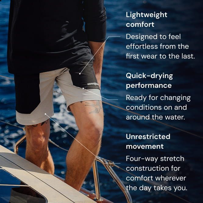Lightweight comfort - Quick-drying performance - Unrestricted movement