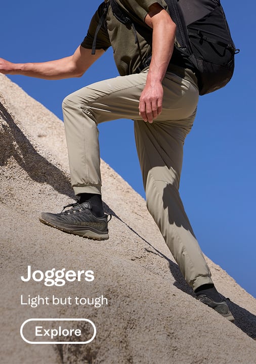 Joggers. Light but tough. Explore