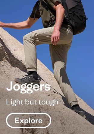 Joggers. Light but tough. Explore