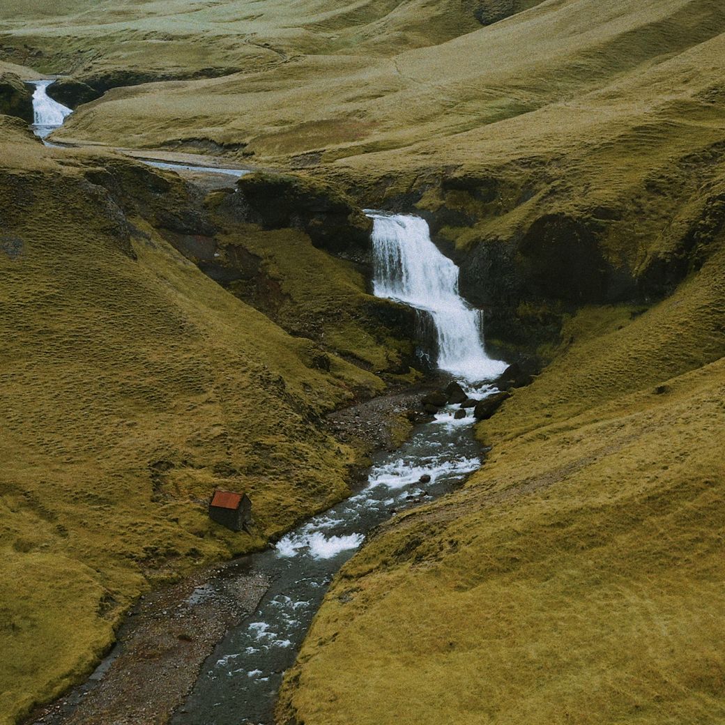 Waterfall in green valley