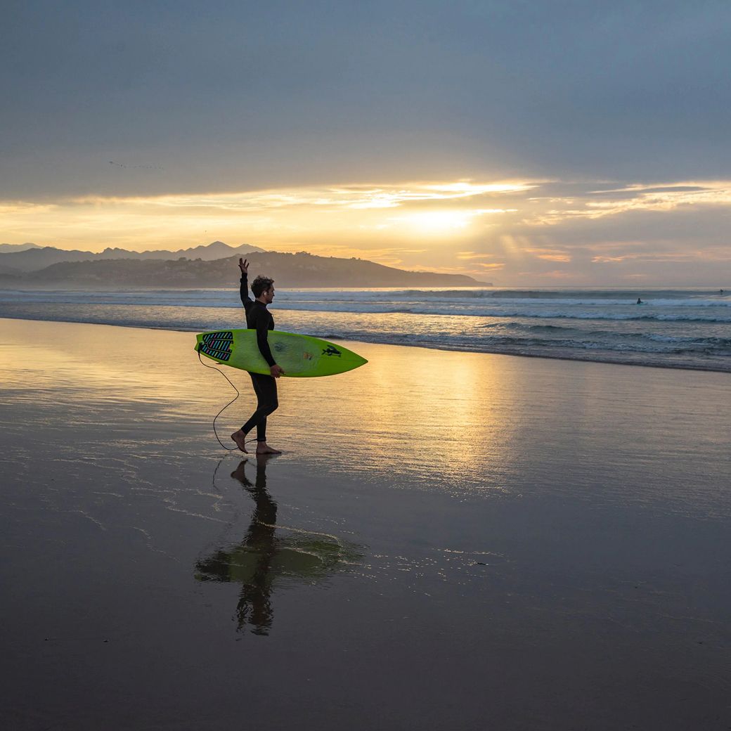 Surfer at sunset